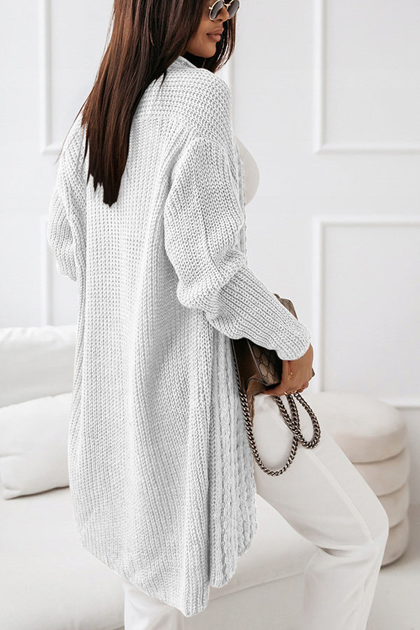 Tired of Waiting Cable Neck Knit Cardigans