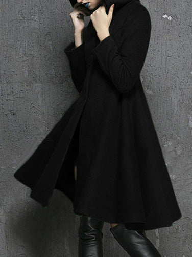 Women's Dresses Solid Pocket Long Sleeve Hooded Dress