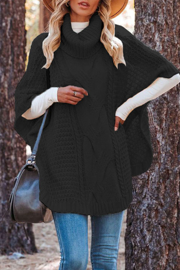 Fashion Solid Patchwork Turtleneck  Sweaters(3 Colors)