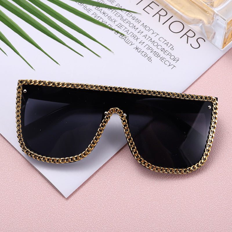 Casual Daily Patchwork Chains Sunglasses