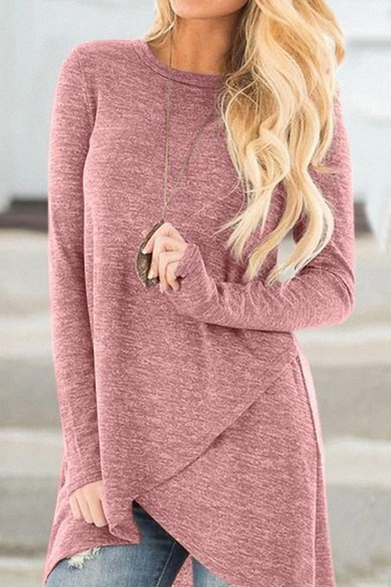Casual Street Solid Solid Color O Neck Tops