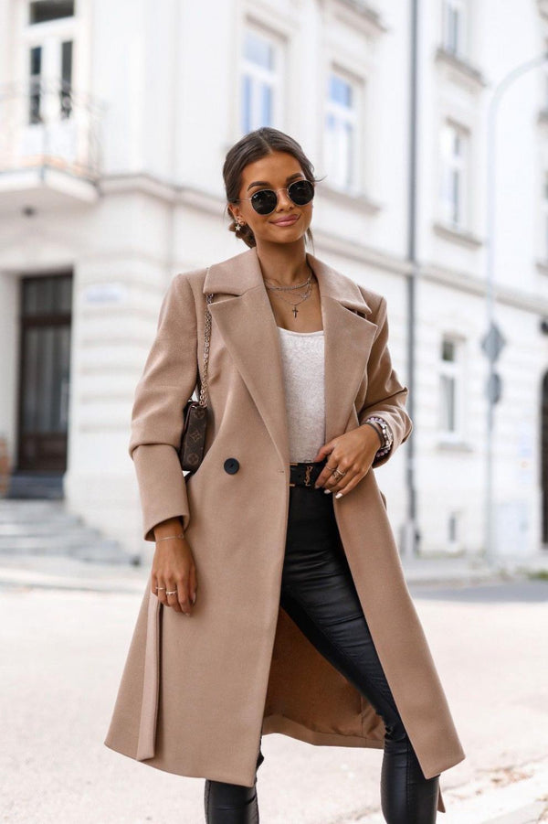 Open Front Lapel Collar Long Sleeve Long Velvet Jacket