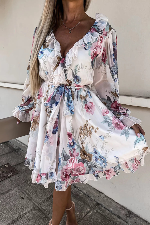 Create Your Dream Life Floral Ruffle Dress