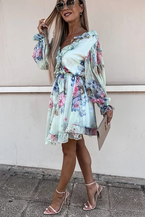 Create Your Dream Life Floral Ruffle Dress