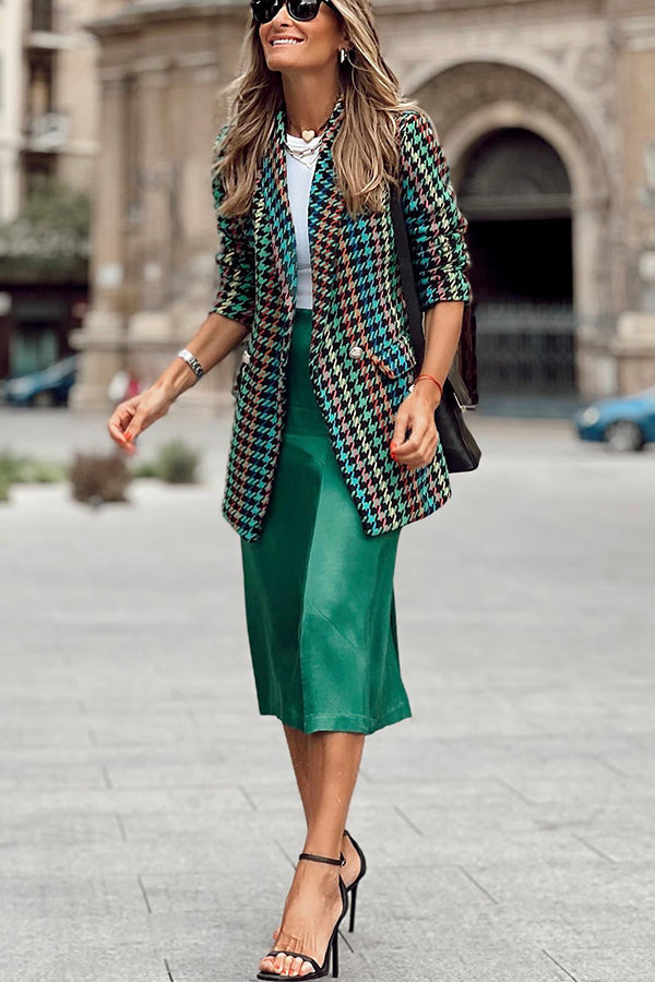 Fall In The City Houndstooth Blazer