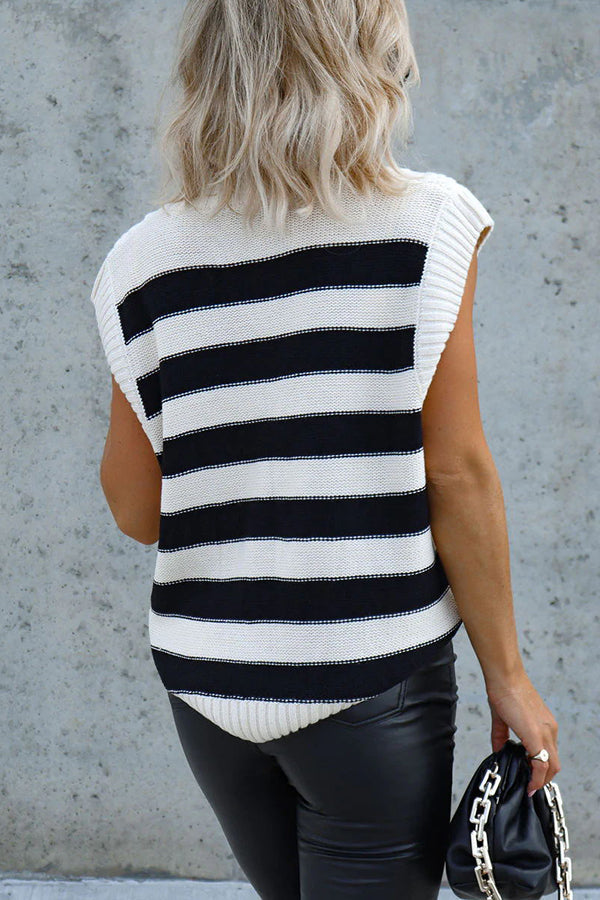 Between The Lines Striped Knit Sweater Vest