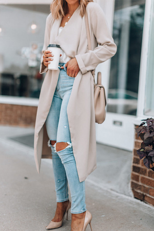 Make It Happen Lapel Midi Trench Coat