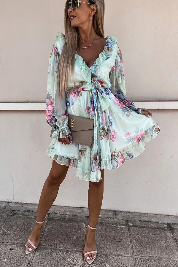 Create Your Dream Life Floral Ruffle Dress