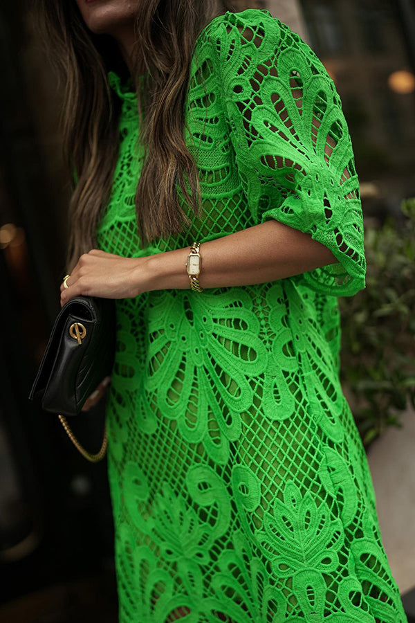 Reason To Smile Crochet Lace Mini Dress