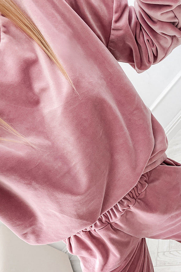 Ready for Anything Velour Pullover Top Pants Suit