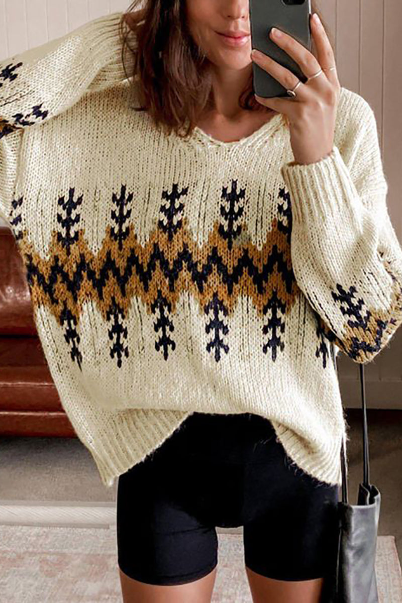 Christmas Tree V Neck Sweater