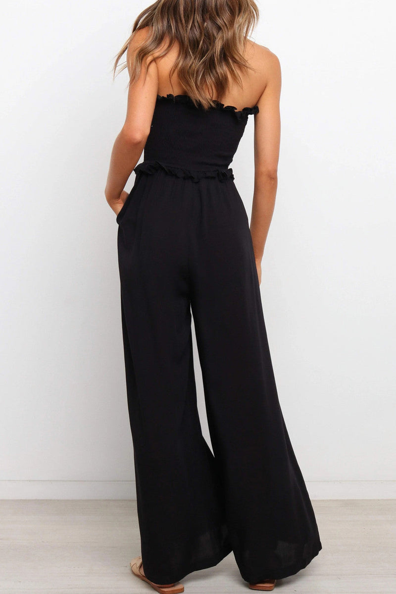 Strapless Shirred Bodice Jumpsuits