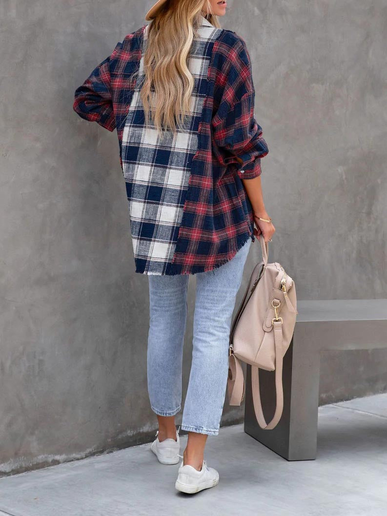 Mix It Up Frayed Vintage Wash Plaid Shacket