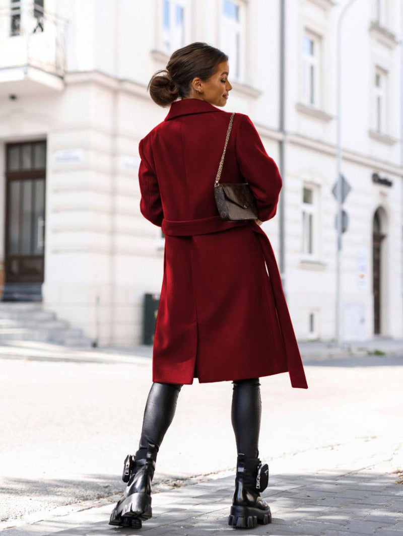 Open Front Lapel Collar Long Sleeve Long Velvet Jacket