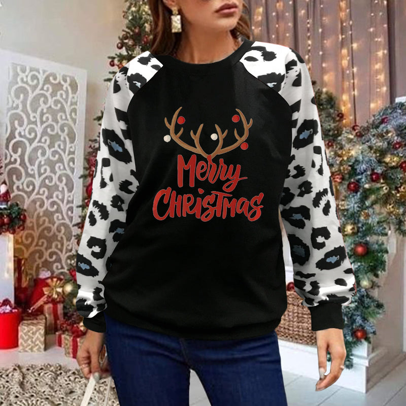 Long Sleeve Crew Neck Graphic Printed Sweater