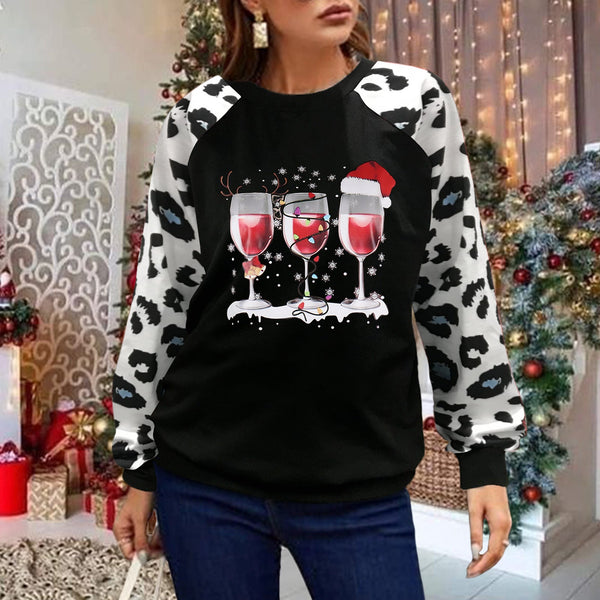 Long Sleeve Crew Neck Graphic Printed Sweater