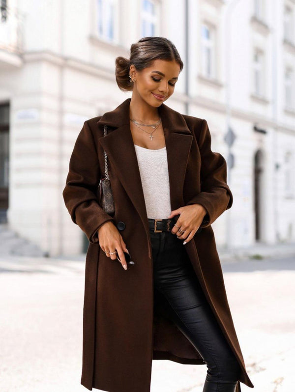 Open Front Lapel Collar Long Sleeve Long Velvet Jacket