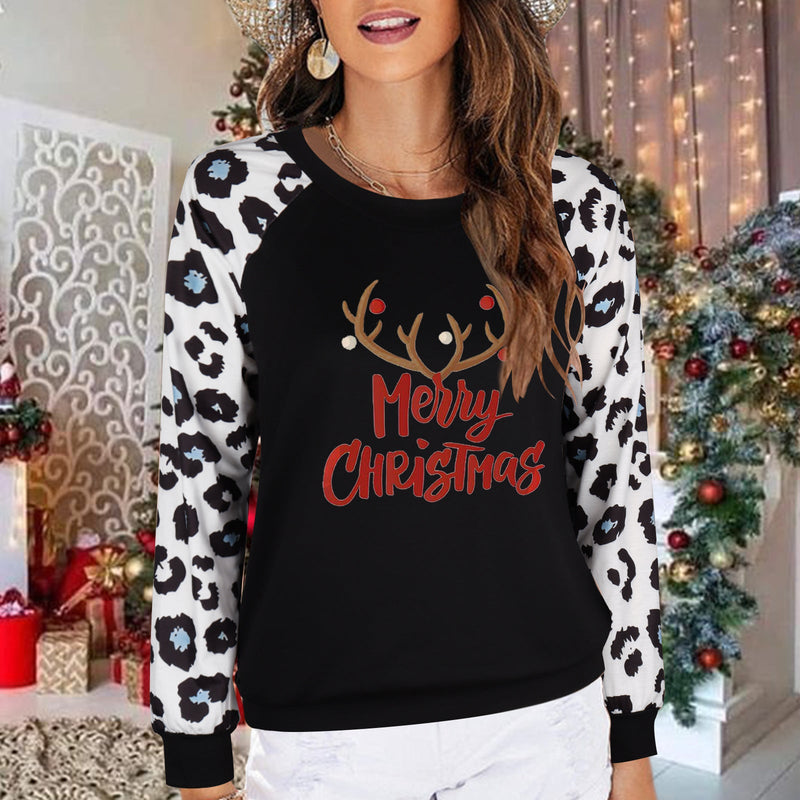 Long Sleeve Crew Neck Graphic Printed Sweater