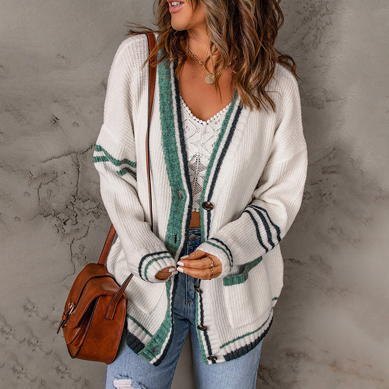 Casual Loose Long Sleeve Button Down Knitted Cardigan