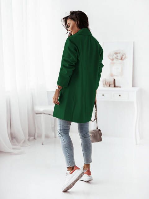 Solid Color Lapel Collar Long Sleeve Jacket Outerwear