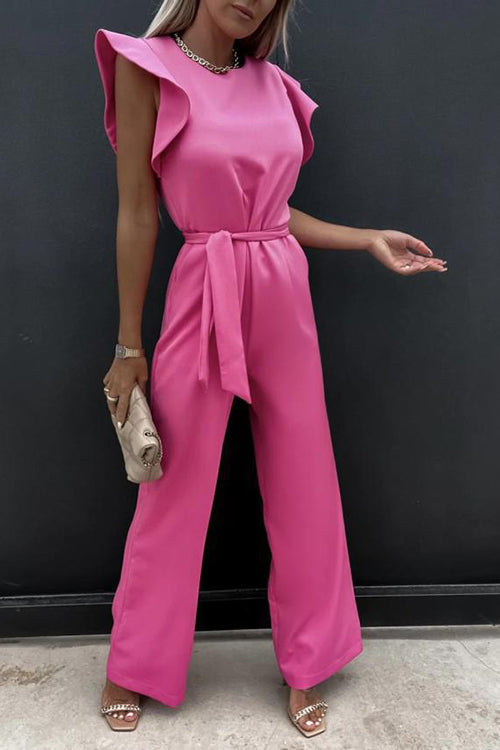 Impression Of You Ruffles Bleted Jumpsuits