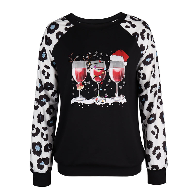 Long Sleeve Crew Neck Graphic Printed Sweater