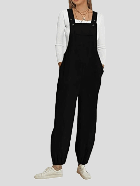 Women's Jumpsuits Casual Solid Pocket Bib Jumpsuit