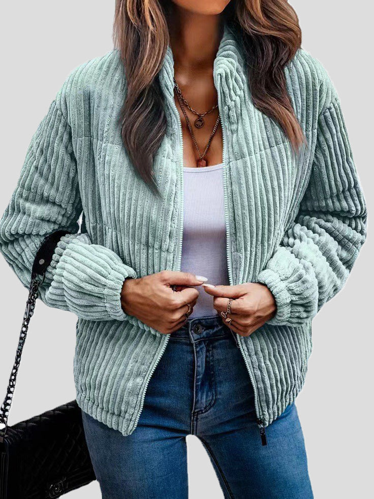 Women's Jackets Solid Zip Long Sleeve Jackets