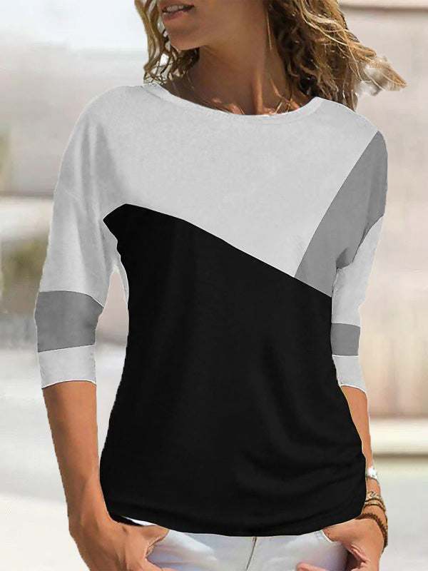 Women's T-Shirts Printed Crew Neck Long Sleeve Casual T-Shirt