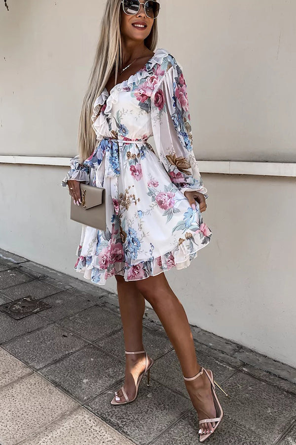 Create Your Dream Life Floral Ruffle Dress