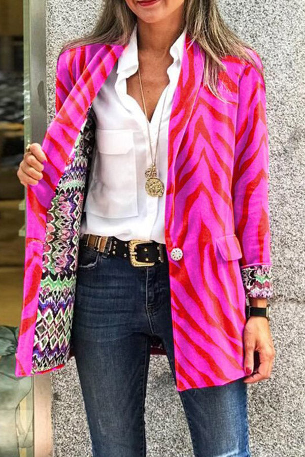 For Eternity Reversible Retro Print Blazer