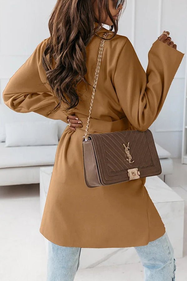 On Another Level Belted Wrap Midi Coat
