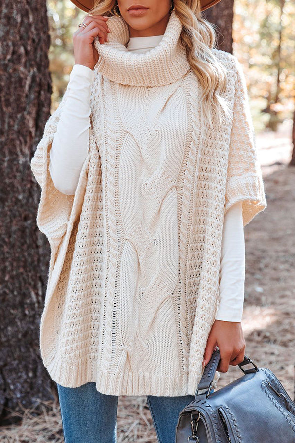 Beside The Fire Cable Poncho Sweater