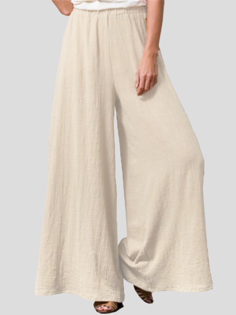 Cotton And Linen Loose Wide-Leg Casual Pants