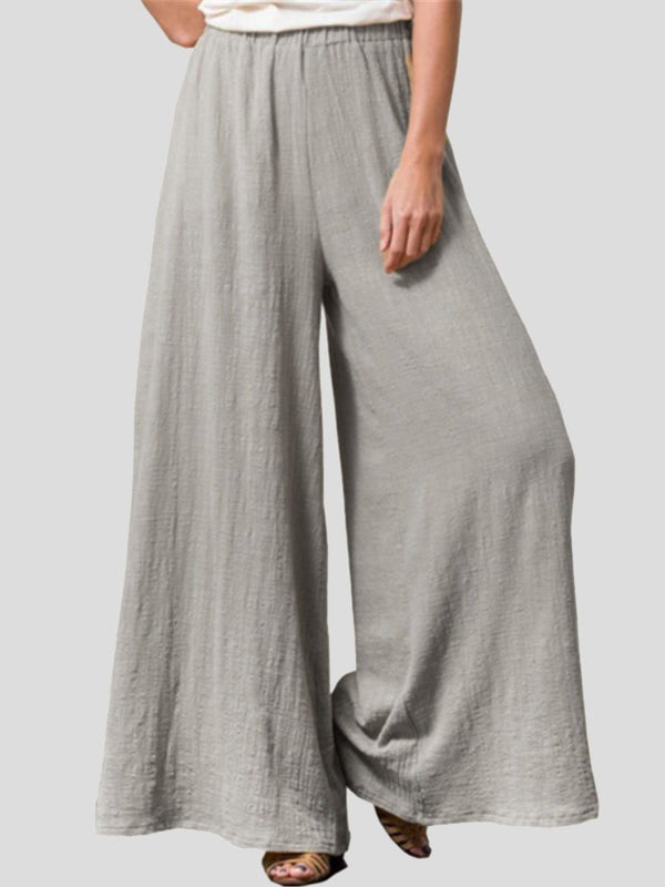 Cotton And Linen Loose Wide-Leg Casual Pants
