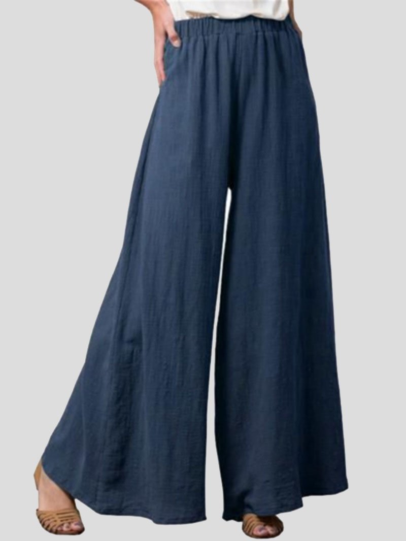 Cotton And Linen Loose Wide-Leg Casual Pants