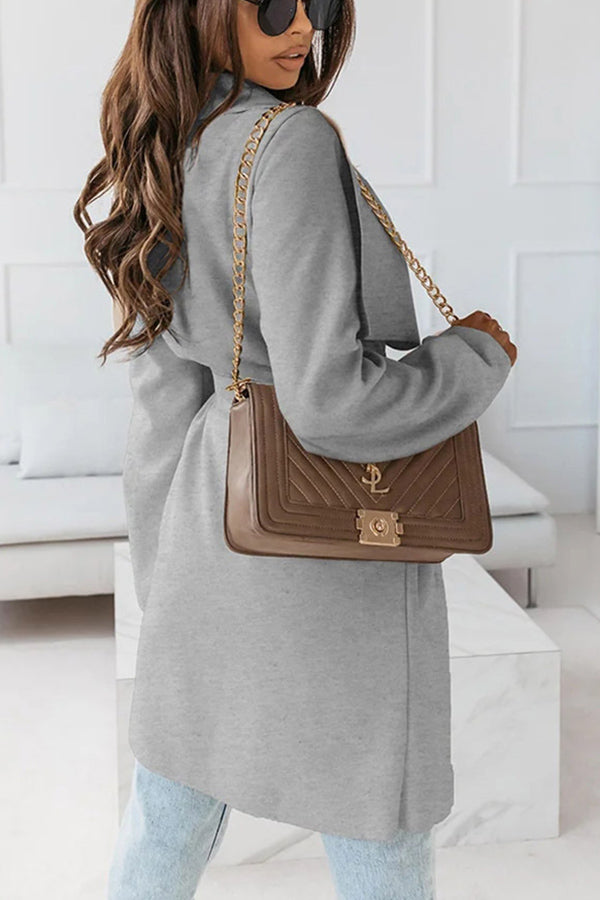 On Another Level Belted Wrap Midi Coat