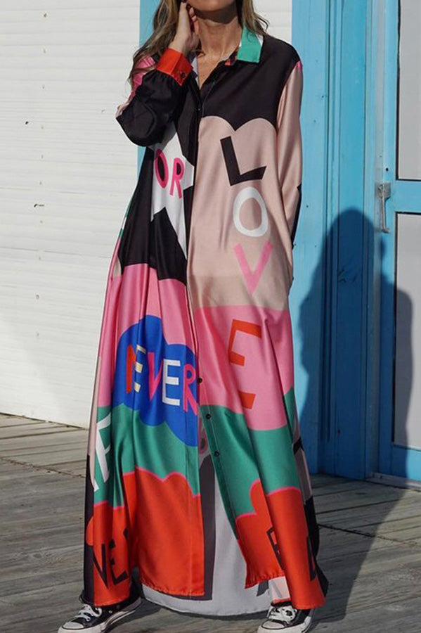 Nash Fashion Fun Print Loose Shirt Dress