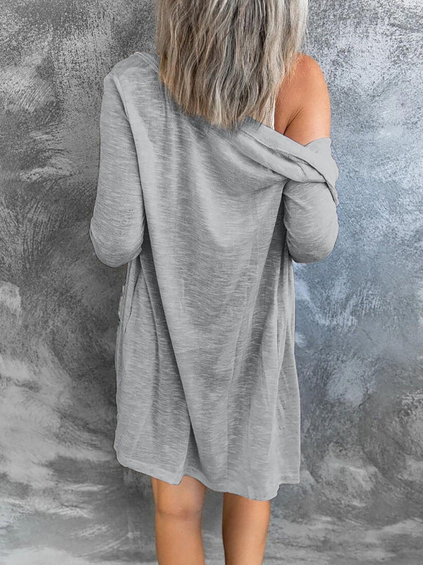 Women's Cardigan Button Solid Long sleeve Cardigan