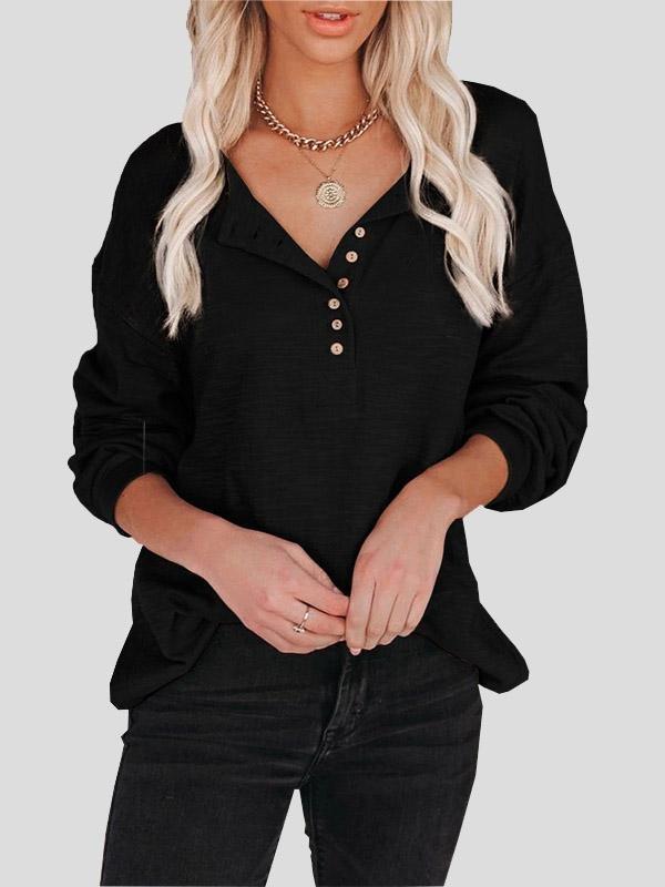 Women's Blouses Buttoned Lantern Sleeve Long Sleeve Blouses