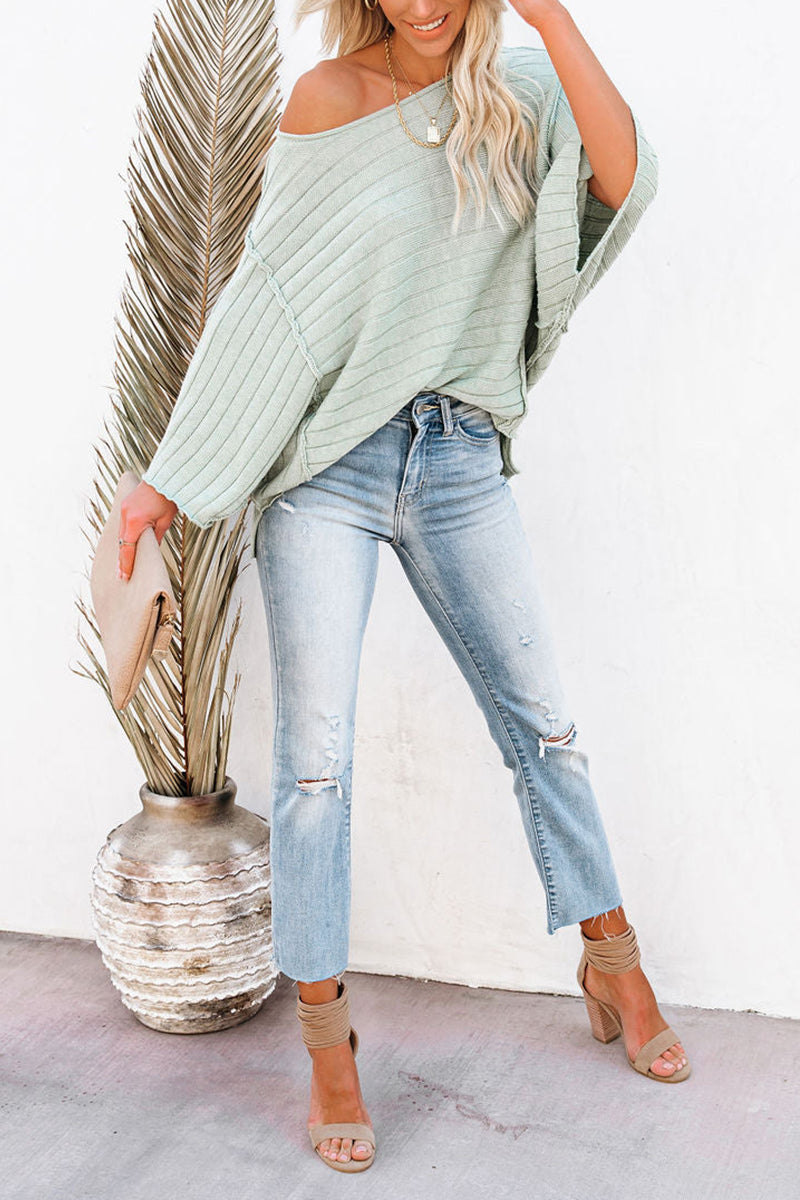 Dew Shoulder Dolman Sleeve Sweater