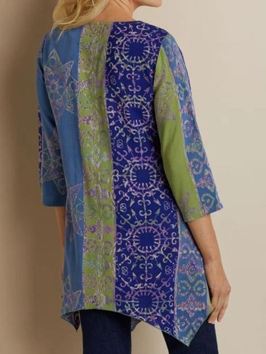 Long-sleeved tie-waist ethnic jacket