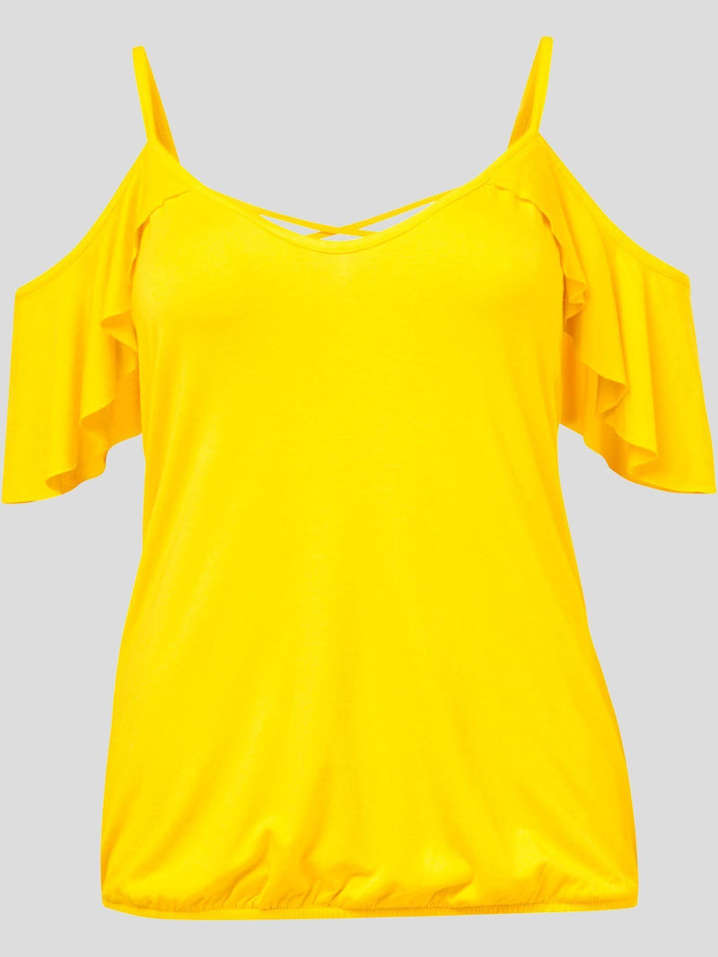 Off-shoulder Short-sleeved Casual Sling T-shirt