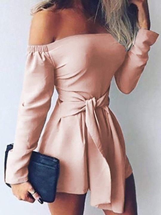 One-Shoulder Long Sleeve Paillette Jumpsuit