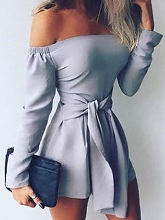 One-Shoulder Long Sleeve Paillette Jumpsuit