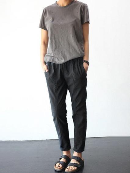 Solid Nine Points Plus Size Loose Thin Women's Trousers