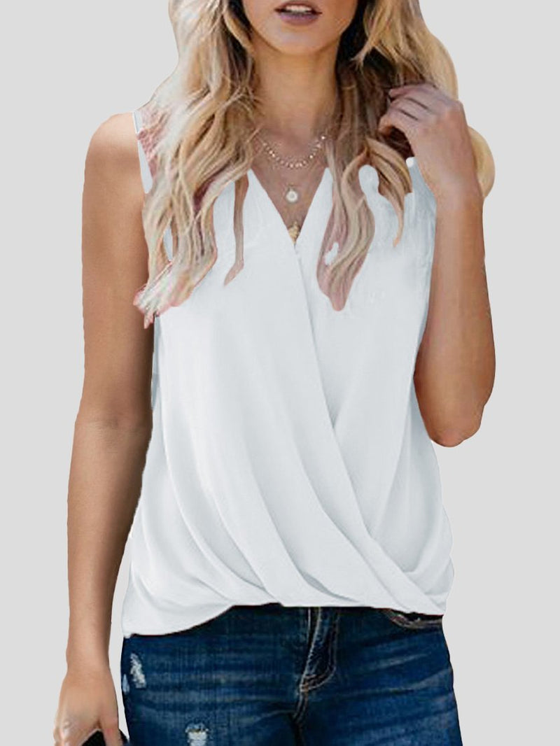 Solid V-neck Bottoming Ladies Small Vest