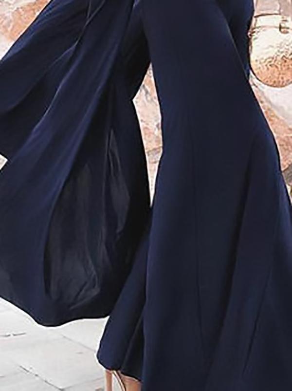 Temperament Queen V-neck Shawl Sleeve Fashion Slim Long Dress