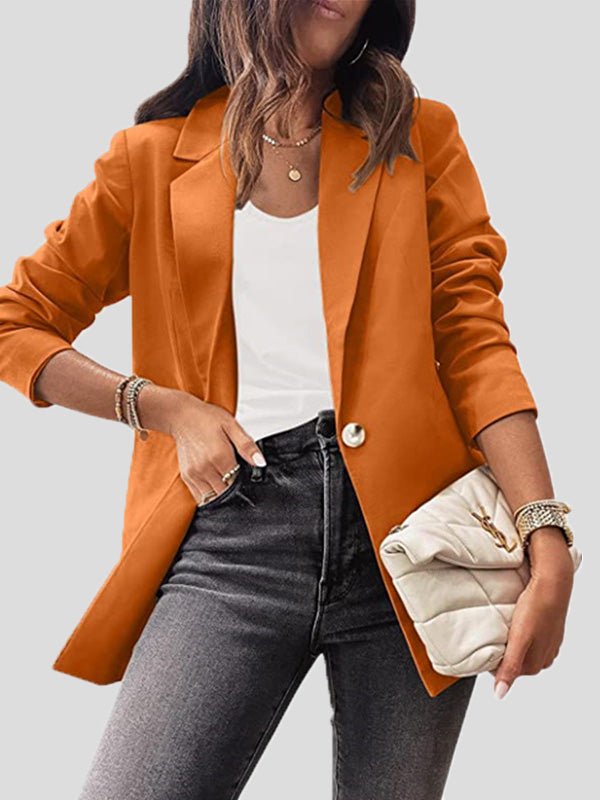 Women's Blazers Casual Solid Lapel Slim Fit Long Sleeve Blazer