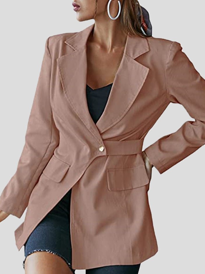 Women's Blazers Solid Lapel Long Sleeve Blazers